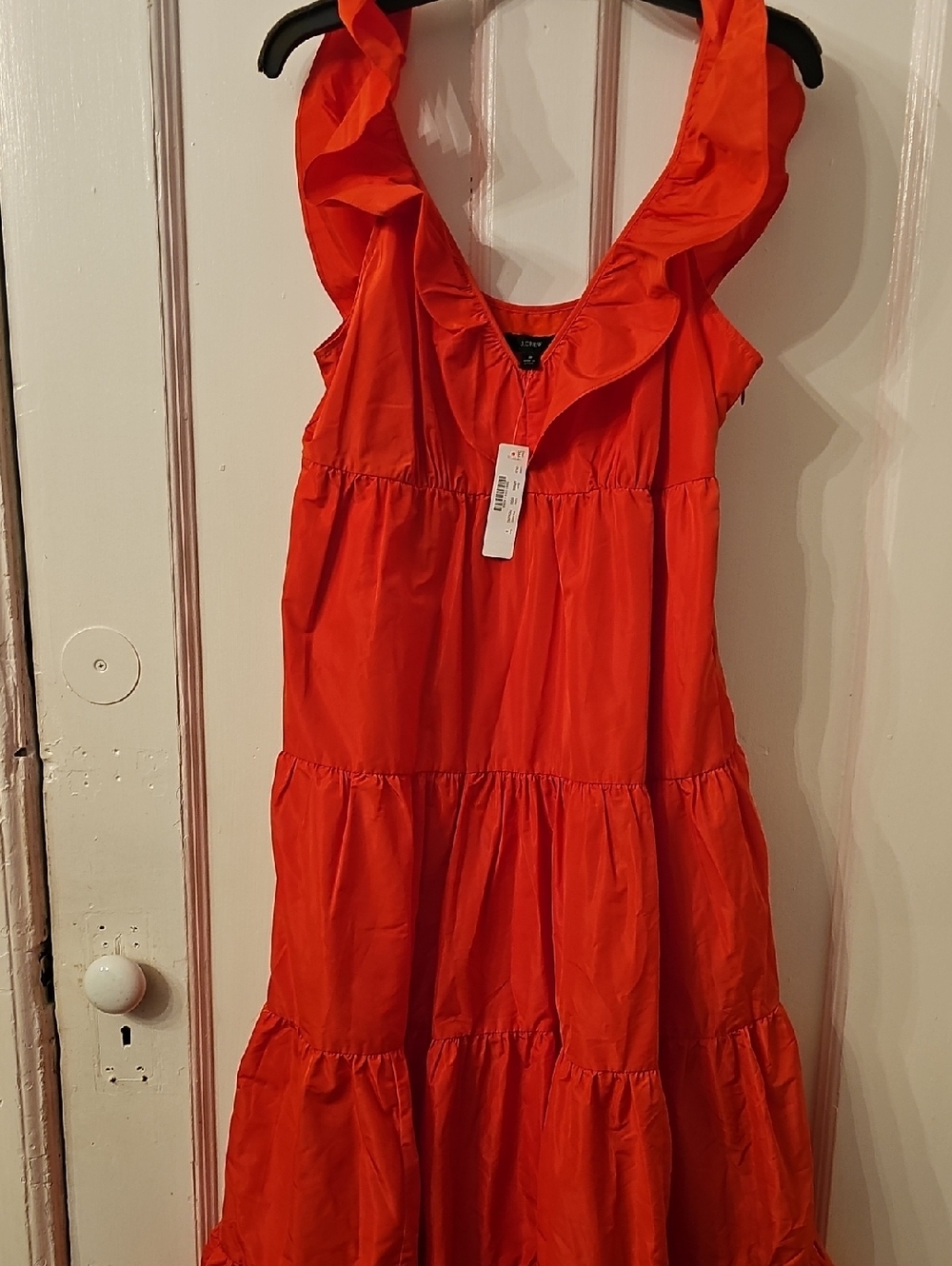 J Crew Bright Red Taffeta Dress Sold Out nwt Size 8